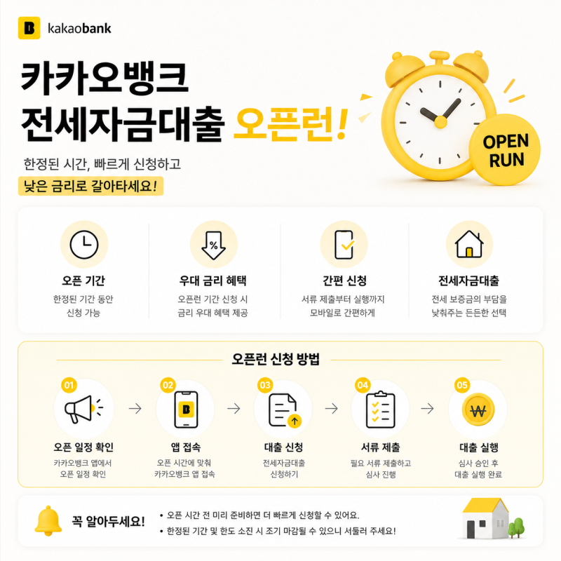 카카오뱅크 전세자금대출 오픈런 후기 신청 성공 시간 및 과정 정리