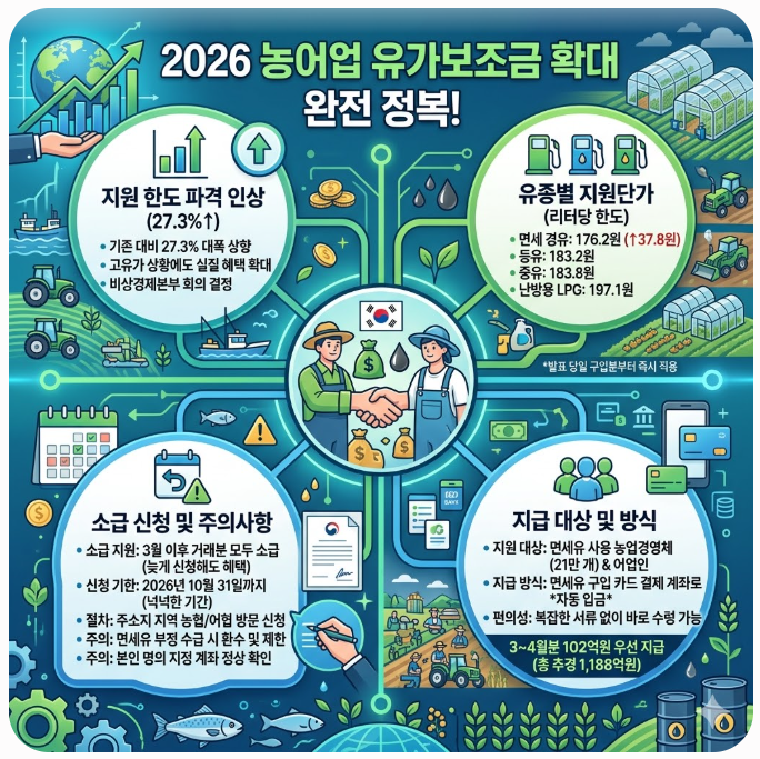  2026 농어업 유가보조금 확대! 놓치면 손해보는 주의사항은?