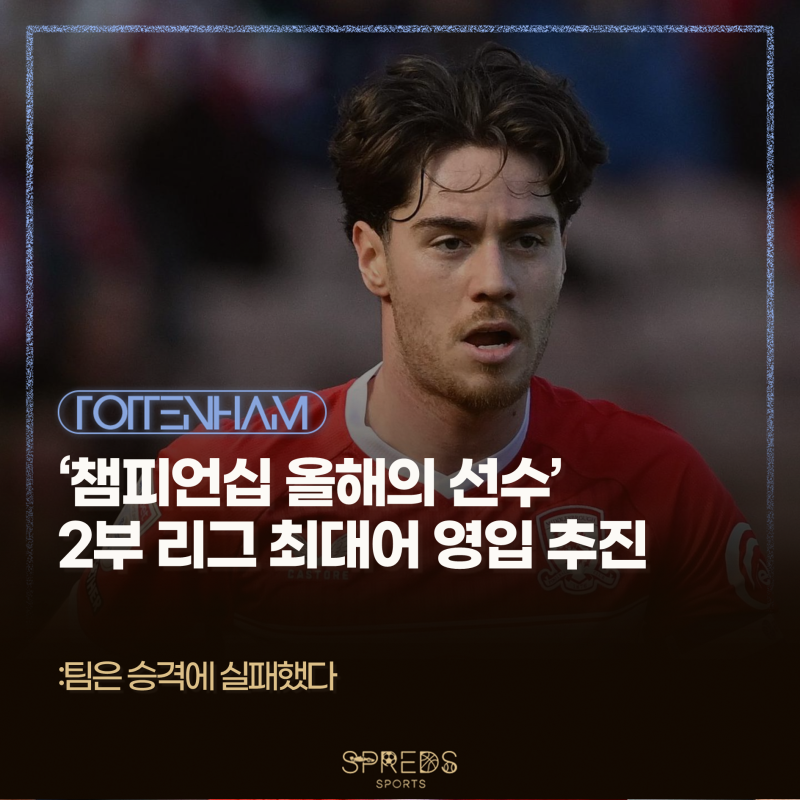 토트넘 '챔피언십 올해의 선수' 영입 추진, 델리 알리 같은 사례를 원한다