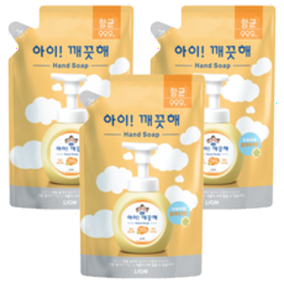  아이깨끗해 핸드워시 순 파우더향 리필용 450ml 3개 - 부드러운 잔향과 실속형 구성