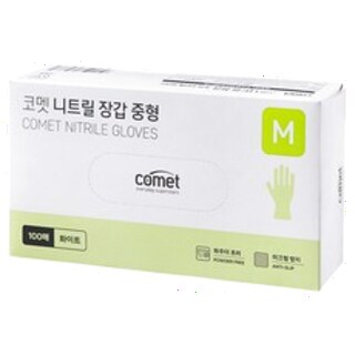  코멧 니트릴장갑 화이트 중(M) 100개입 - 위생과 실용성을 갖춘 홈필수 아이템