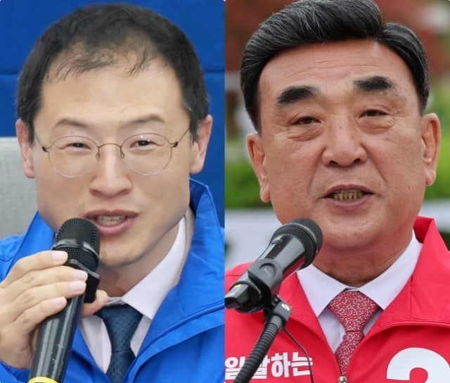 "여론조사 꽃 울산시장 지지율" 더불어민주당 김상욱 vs 국민의힘 김두겸, 8.4% 포인트 차 선거....