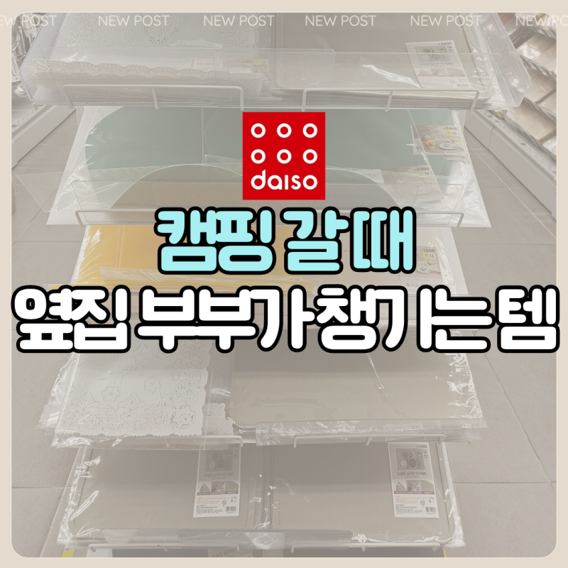 캠핑 갈 때 옆집 부부가 챙기는 다이소 식탁보 4종