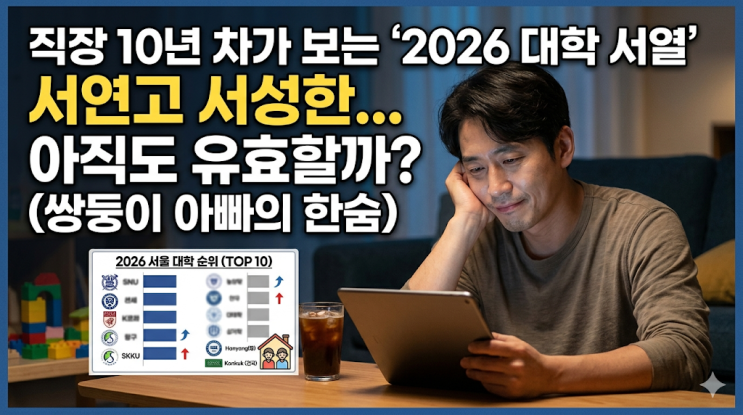  2026학년도 서울 주요 대학 순위, 직장생활 10년 차가 느끼는 현실