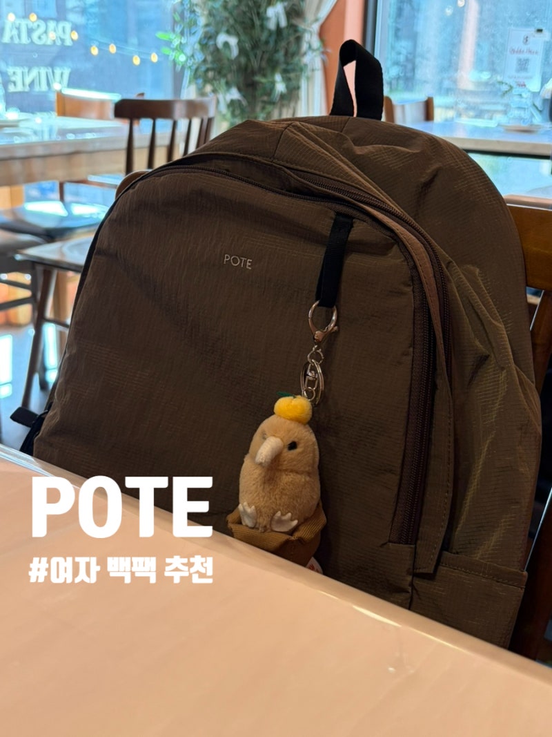 여자 백팩 추천 포테 클래식 모카 L사이즈 내돈내산 착샷 후기