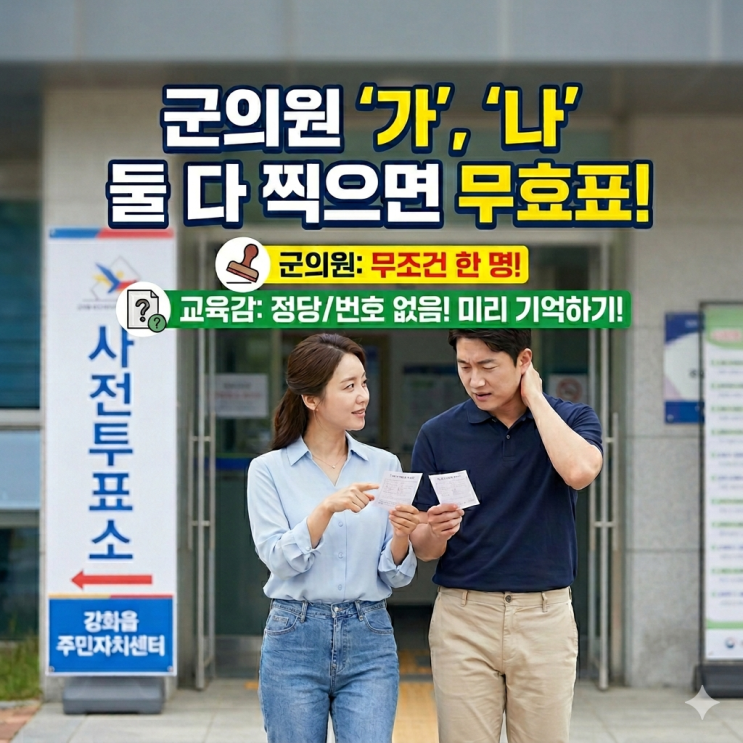  2026 지방선거 사전투표 완료 군의원 가,나 투표방법 사전투표 주의사항(사표방지)