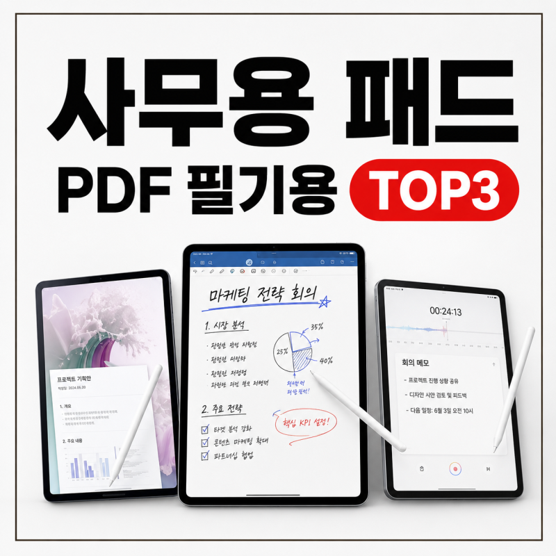 사무용 패드 추천 TOP3, 문서작업 PDF 필기 회의 메모용 구매 기준