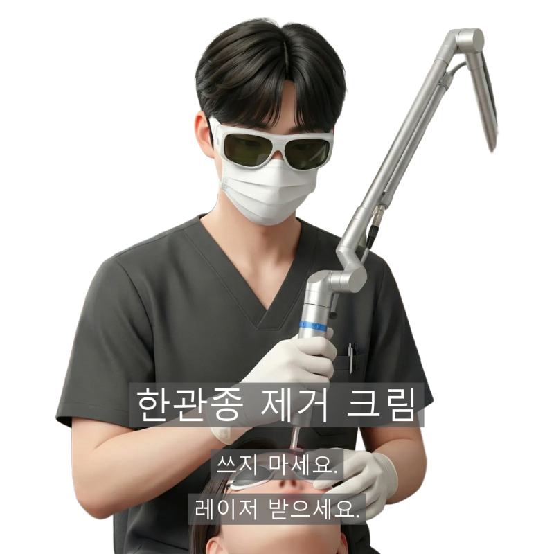 한관종 제거 크림 쓰지 마세요. 레이저 받으세요.