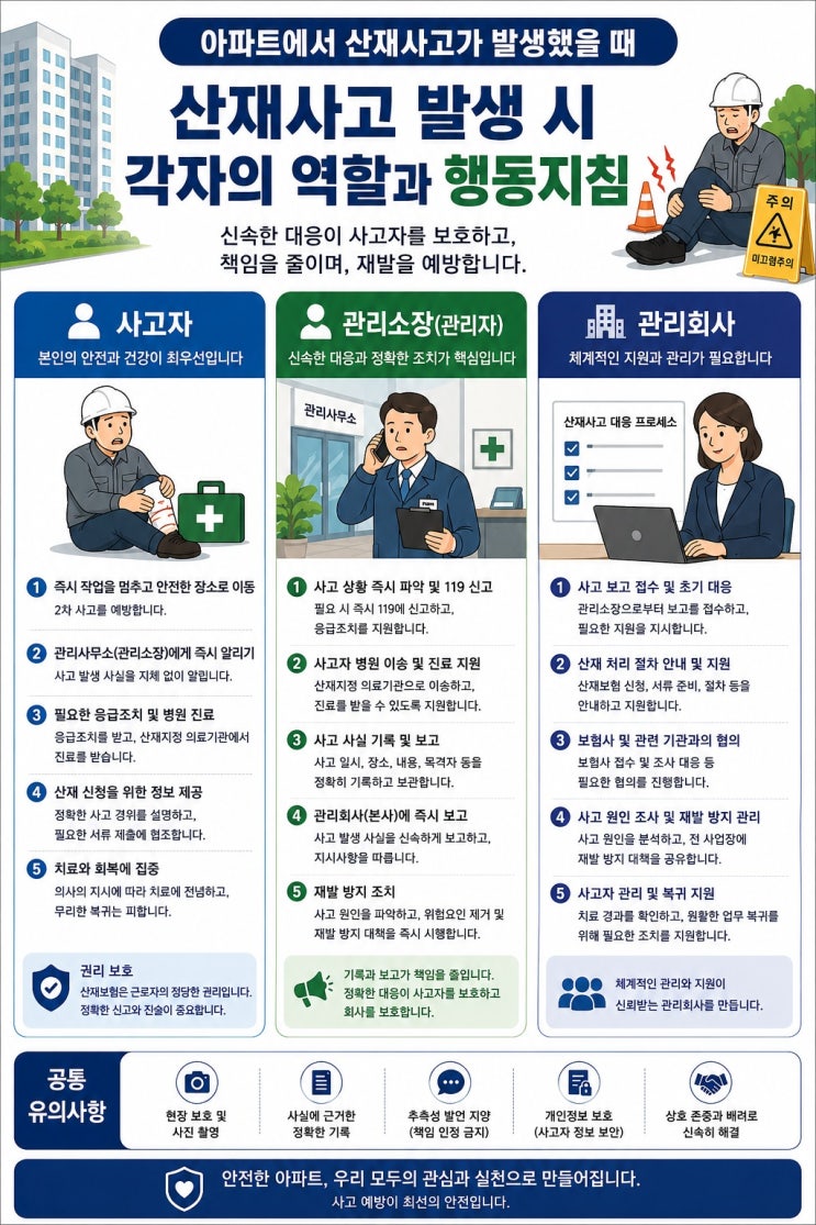 아파트에서 산재사고가 발생했을 때
