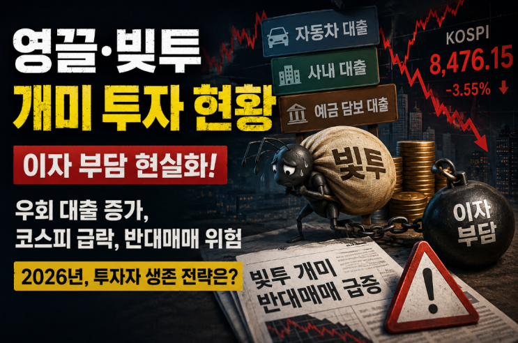  영끌 빚투 개미 투자 현황, 2026년 이자 부담 폭탄 현실화될까?