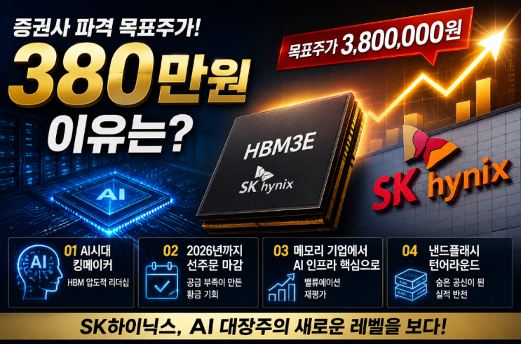  "목표가 300만 원도 아니고 380만 원?" 역대급 리포트가 던진 파장, SK하이닉스 돌풍의 이유