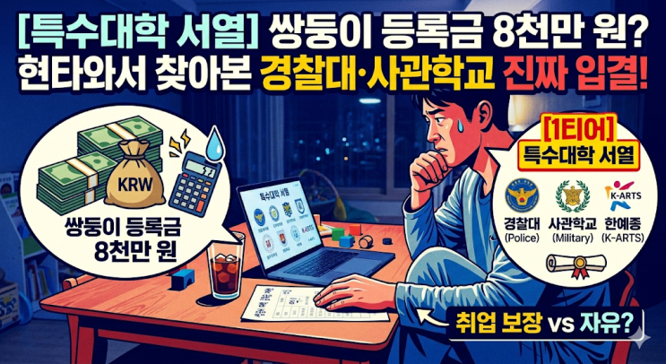  [특수대학 서열] 쌍둥이 대학 등록금 계산하다 현타와서 찾아본 경찰대·사관학교 진짜 입결