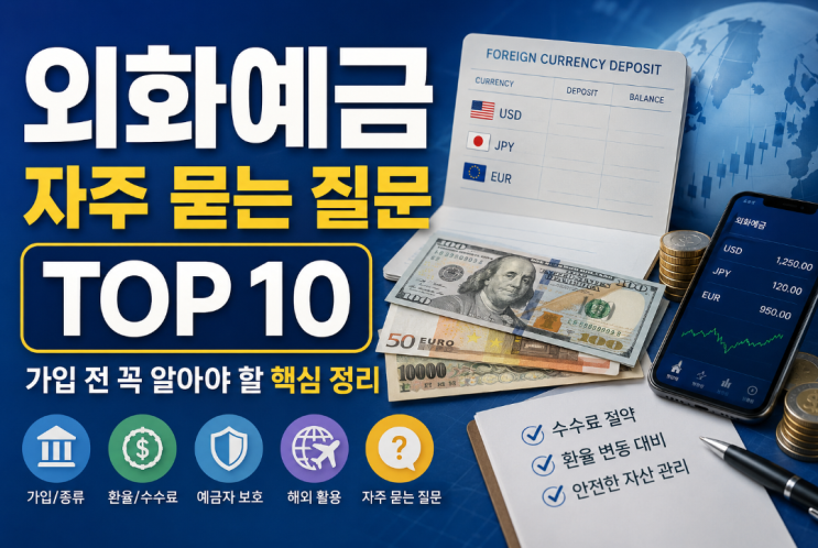  외화예금 자주 묻는 질문 TOP 10, 가입 전 꼭 알아야 할 핵심 정리