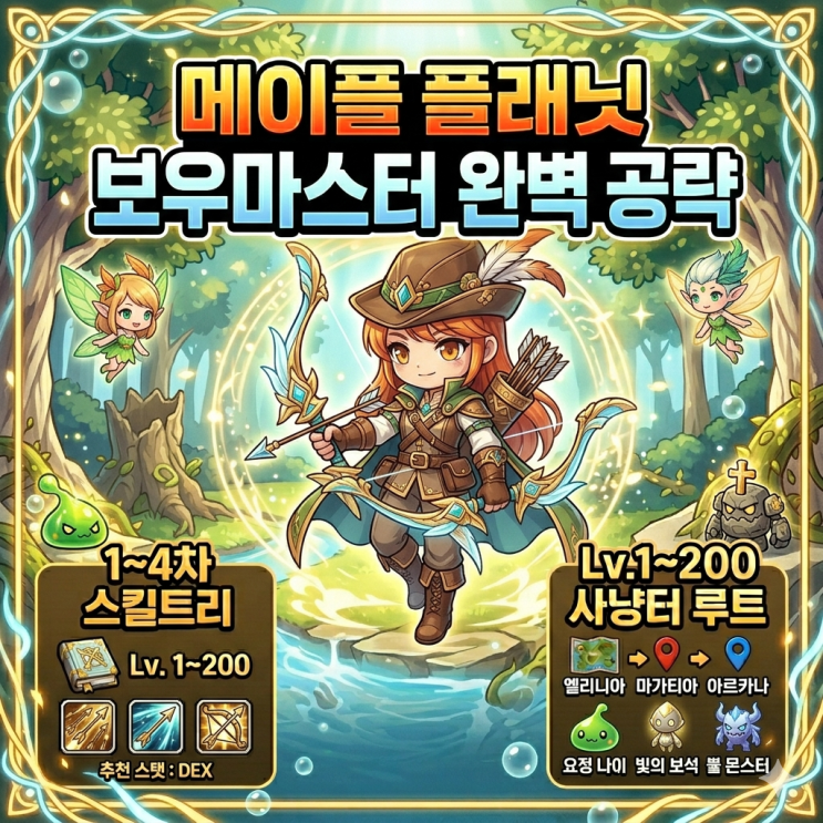 메이플 플래닛 보우마스터 스킬트리 / 스탯 / 사냥터 추천