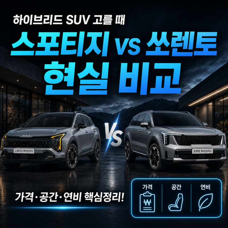 하이브리드 SUV 고를 때 진짜 따져봐야 할 것들 | 스포티지 vs 쏘렌토 현실 비교