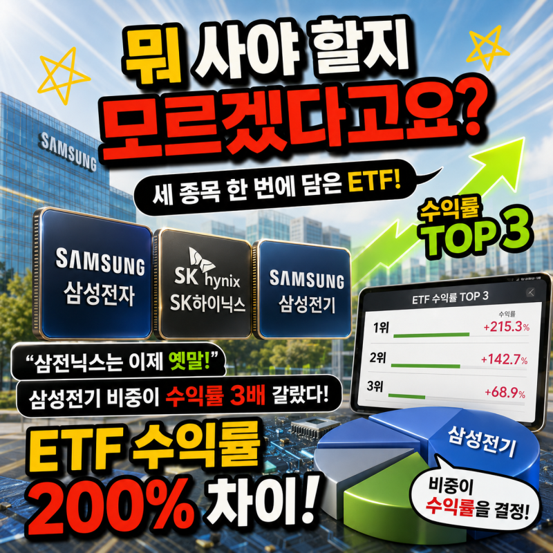 "삼성전자·SK하이닉스·삼성전기, 뭐 사야 할지 모르겠다고요?" 세 종목 한 번에 담은 ETF 수익....