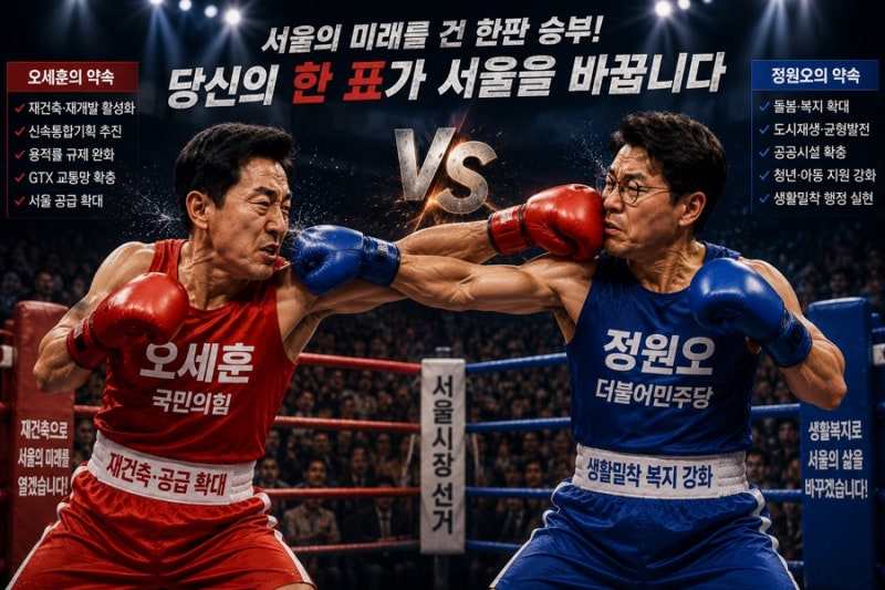 서울시장 선거, 오세훈의 재건축 vs 정원오의 생활복지