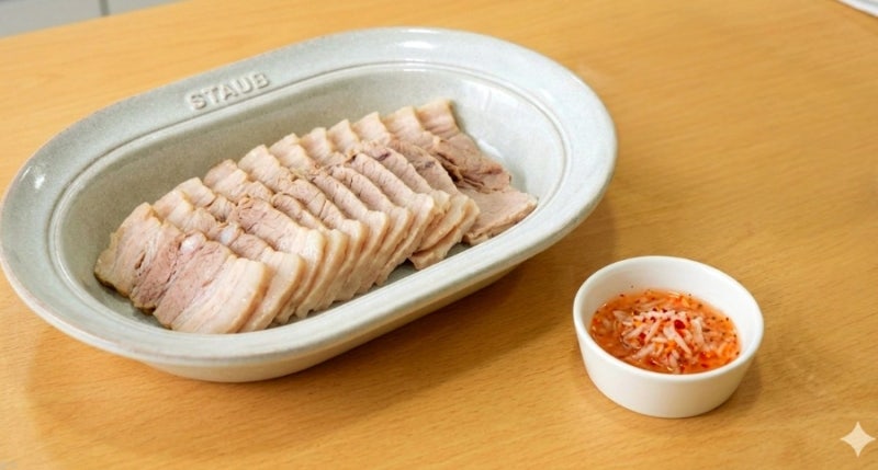 돼지수육맛있게 삶는법 된장3큰술 초간단비법