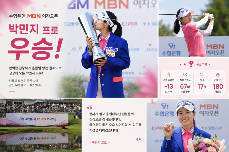 KLPGA 박민지 프로, 통산 20승으로 최다승 공동 1위…대회 기록과 시즌 전망
