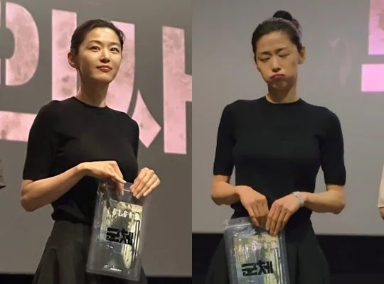 "40대 두 아들 엄마 맞아?" 전지현 올백머리에 '천송이' 부활…군체 무대인사서 터진 미모 폭....
