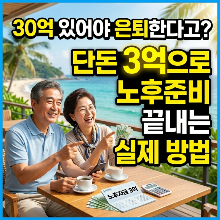  30억 있어야 은퇴한다고? 단돈 3억으로 노후준비 끝내는 실제 방법