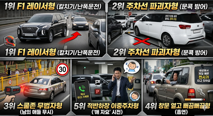  "상전이 타고 있으니 비키라고?" 자동차 커뮤니티 폭발시킨 유아동승 차량 빌런 TOP 5 (feat. 보배드림)