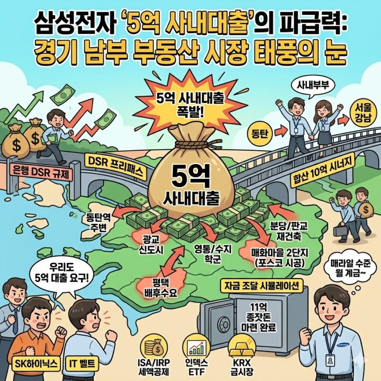  [2026 부동산 이슈] 삼성전자 5억 사내대출 확정! DSR 규제 피한 동탄·영통 집값 전망