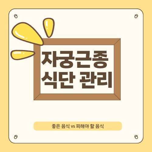 자궁근종 식단 관리｜좋은 음식 vs 피해야 할 음식