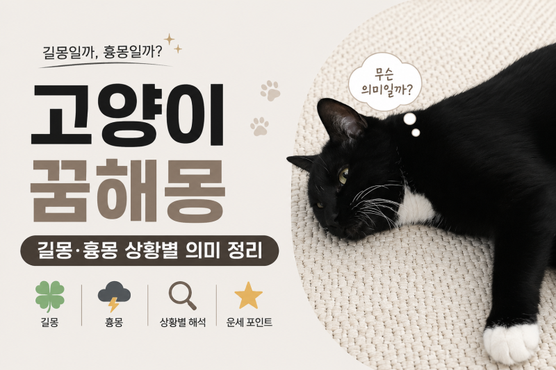 고양이 꿈해몽 길몽 흉몽 상황별 의미 (꿈핵심기준)