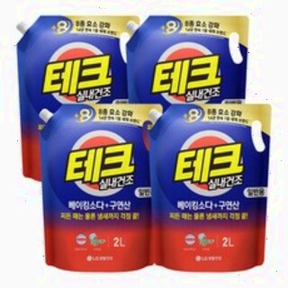  테크 베이킹소다 플러스 구연산 실내건조 액체세제 일반용 리필 - 실내건조 전용 고농축 대용량