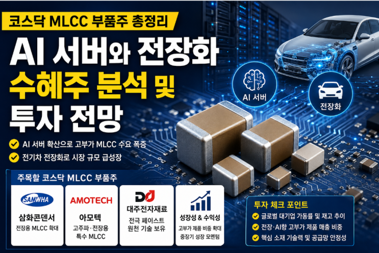  MLCC 관련주 핵심 기업 비교: 코스닥 시장 내 숨은 대장주와 소재·장비주 찾기