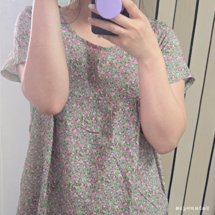 사랑스러운 꽃무늬 순면 원피스잠옷 파자마 추천,  여름철 여성여름잠옷 언더샤인 홈웨어
