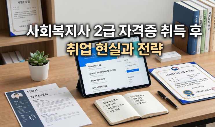  사회복지사 2급 자격증 취득 후 취업 현실과 전략