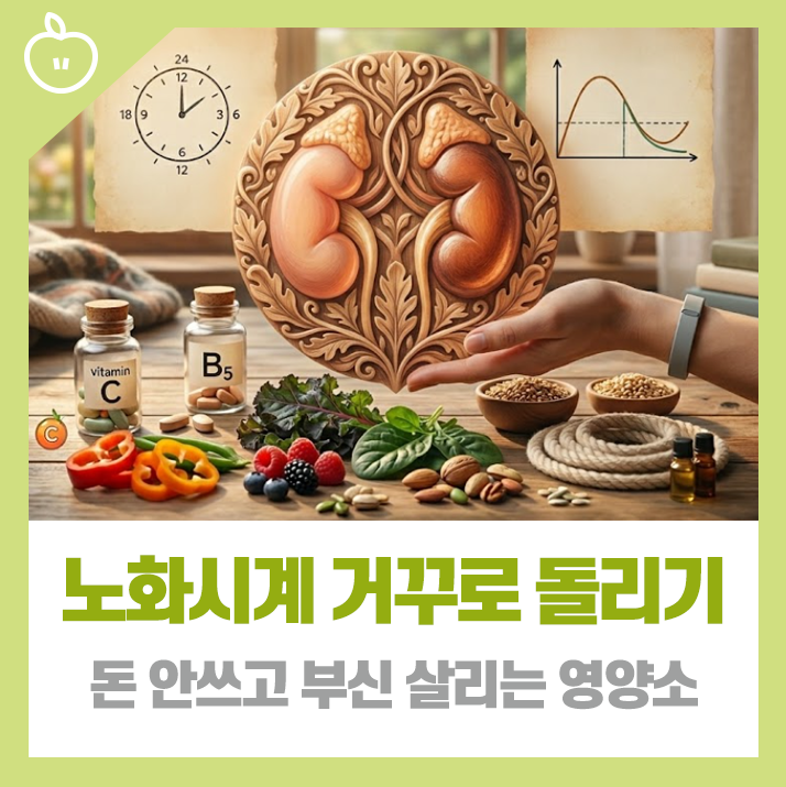영양제 돈 안쓰고 노화시계 거꾸로 돌리는 법 - 부신 살리는 영양소