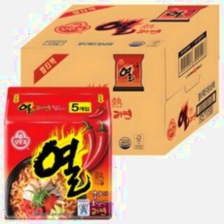  오뚜기 열라면 120g 40개 - 매운맛 전문가용 대용량 봉지라면