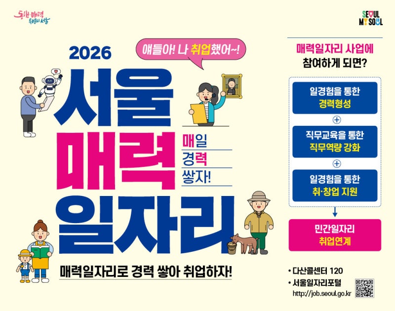 2026 서울 매력일자리(공공일자리, 취업 디딤돌, 민간취업)