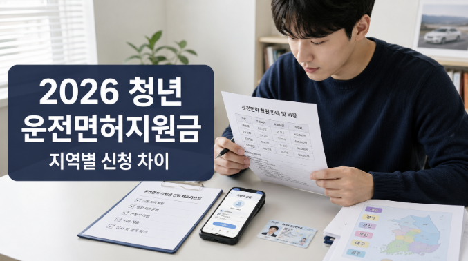  청년 운전면허지원금 2026, 지역별 신청 방법 차이