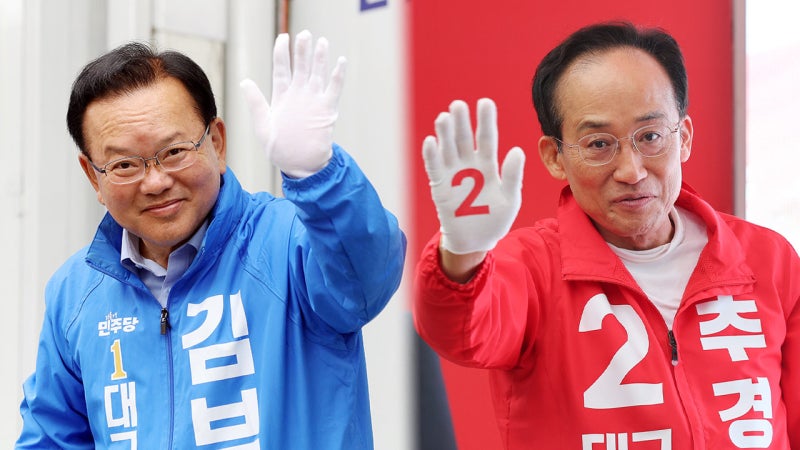 "단 1% 피 말리는 접전" 대구시장 여론조사 지지율 민주당 김부겸 40% 국민의힘 추경호 41%
