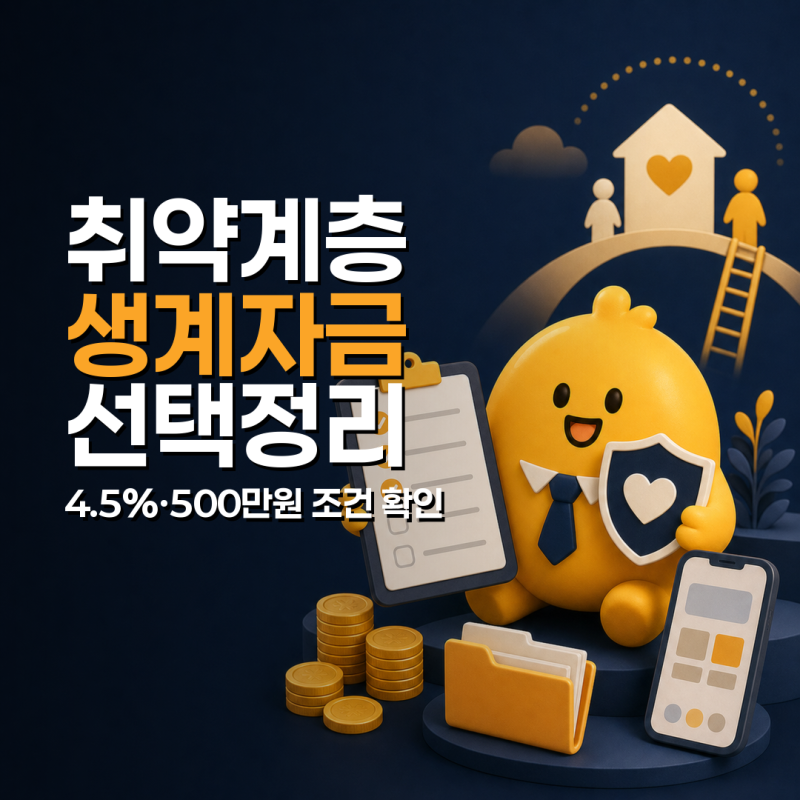 금융취약계층 생계자금 대출 선택지 정리: 4.5%·500만원 조건 확인