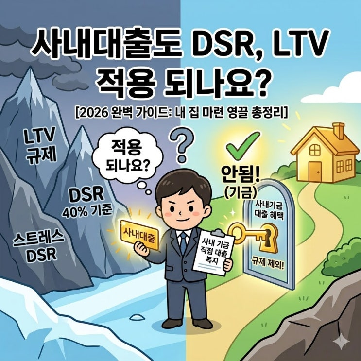  2026년 사내대출 DSR LTV 규제 적용 여부 총정리: 기금 대출과 은행 연계의 차이