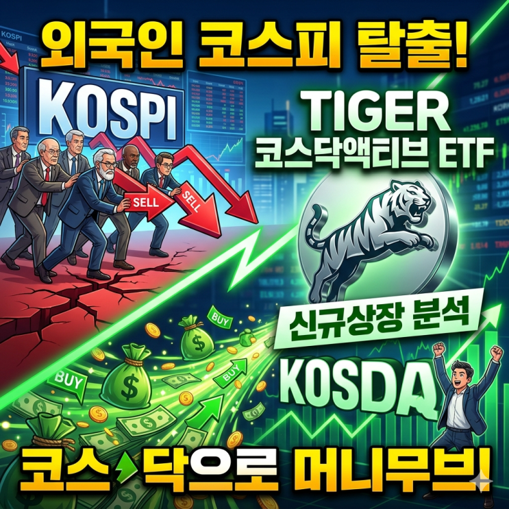  외국인이 코스피 팔고 코스닥 머니무브 - TIGER 코스닥액티브 ETF 신규상장 분석
