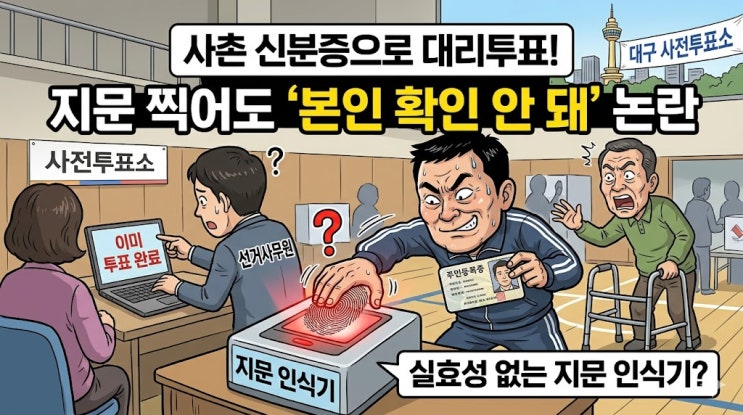  [사전투표 본인확인 논란] 대구 대리투표 발생, 지문 인식기 실효성 도마 위