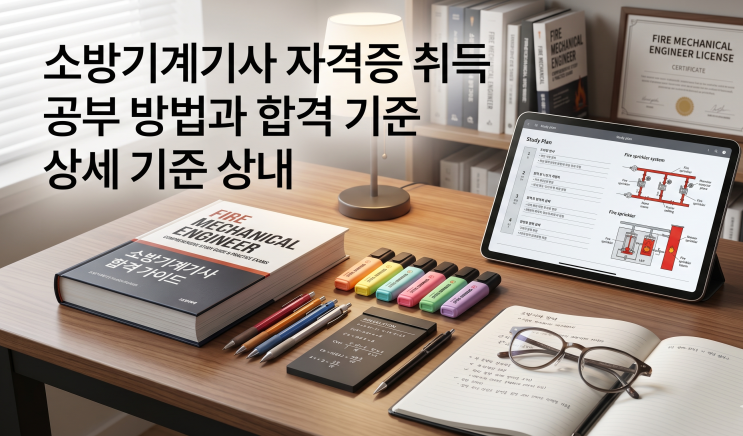  소방기계기사 자격증 취득 공부 방법과 합격 기준 상세 안내