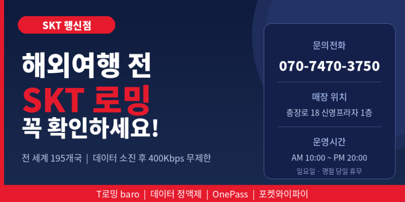 ✈️ 해외여행 전에 SKT 로밍 꼭 확인하세요!현직 SKT 행신점 직원이 알려주는 로밍 완벽 가이....