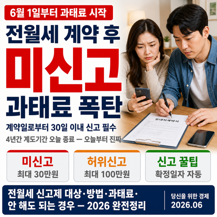  전월세 계약하고 안하면 6월부터 과태료 폭탄 맞는거 알았어?
