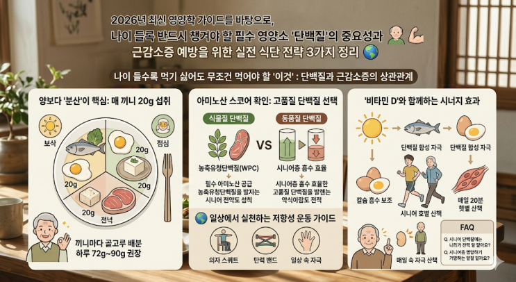  나이 들수록 먹기 싫어도 무조건 먹어야 할 '이것': 단백질과 근감소증의 상관관계