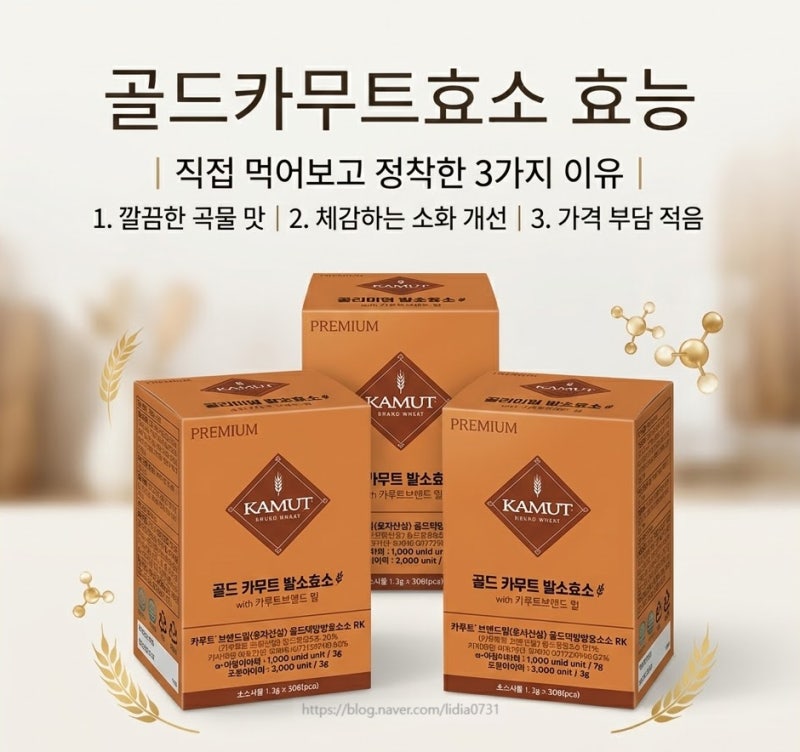 골드카무트효소 효능, 2년 동안 먹고 정착한 솔직한 3가지 이유~