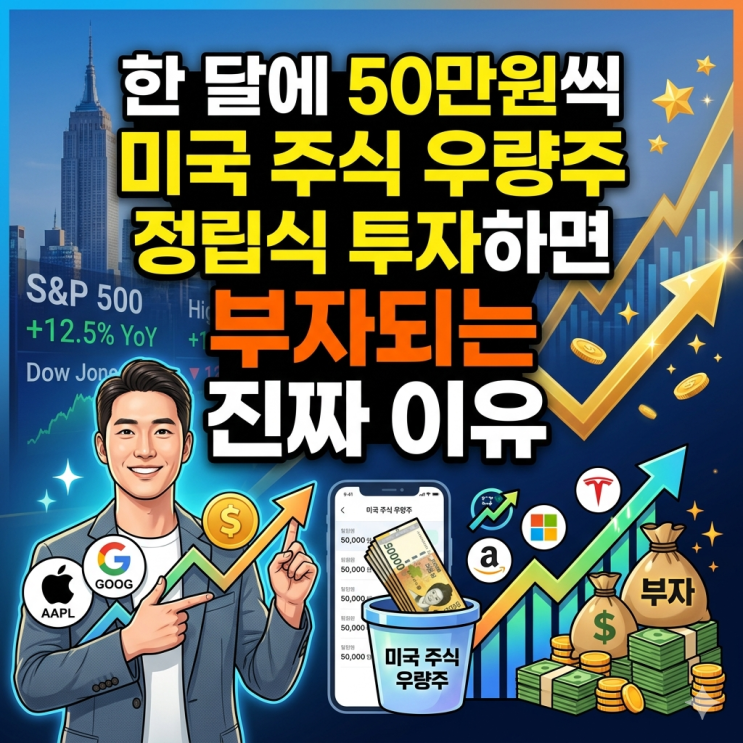  한 달에 50만원씩 미국 주식 우량주 정립식 투자하면 부자되는 진짜 이유