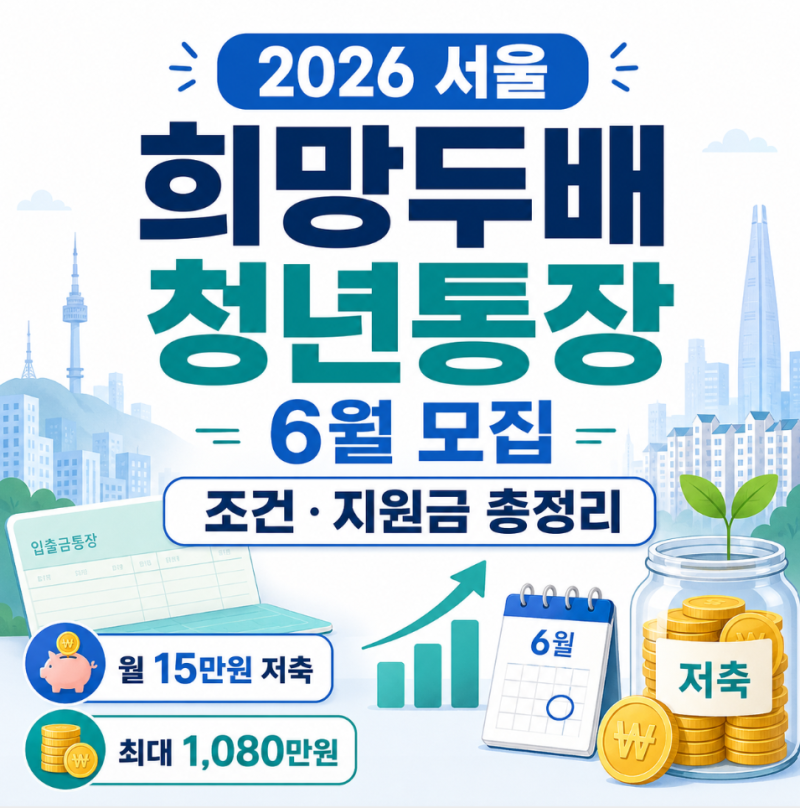 2026 서울 희망두배 청년통장 6월 모집 신청 자격 조건 지원금 군입대 총정리