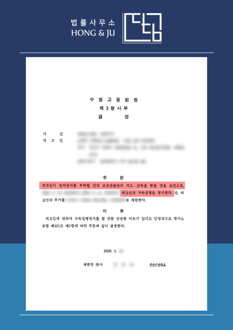  구속집행정지 뜻 '실제 사례' 통해 설명해 드려요.